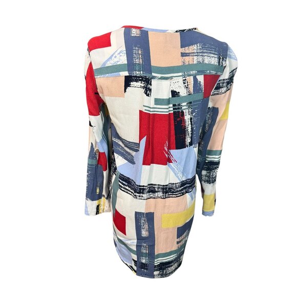 John Mark Abstract Print Button Blouse – Size Small - Picture 2 of 7
